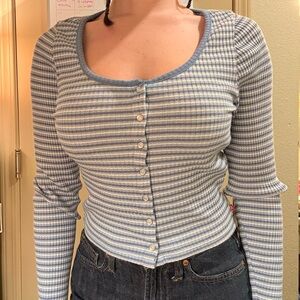 Levi's Light Blue and White Button Down Shirt